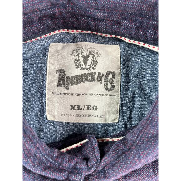 Roebuck & Co Shirt Mens XL Multicolor Flannel Button Down Long Sleeve Western - Picture 4 of 7